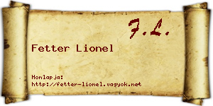 Fetter Lionel névjegykártya